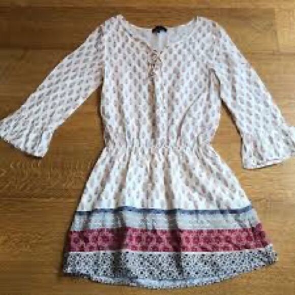 Sanctuary Sz L Lace Up Boho Peasant Dress - Picture 2 of 10